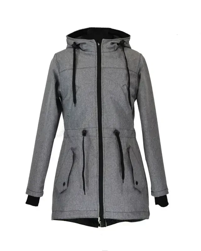 Softshellová nosící parka pro přední nošení - šedá žíhaná SKLADEM vel.M