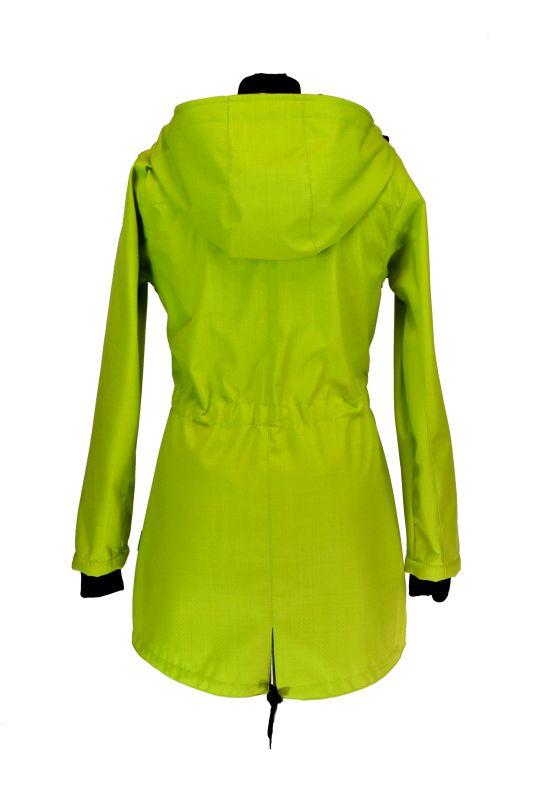 Nosící parka pro přední nošení BAMBUSOVÝ SOFTSHELL limetka - SKLADEM XL