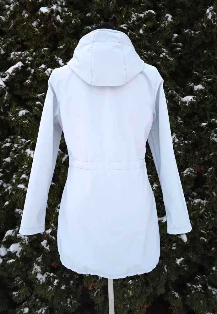 Nosící softshellová parka s krytím krku, přední nošení platina-SKLADEM vel.S