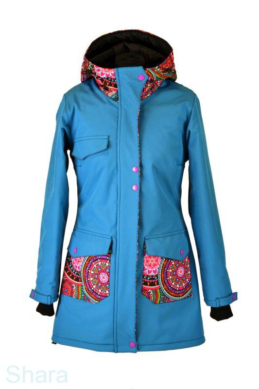 Soft.nosící kabá JARO/PODZIM-petolej/kaleidoskop-SKLADEM-L