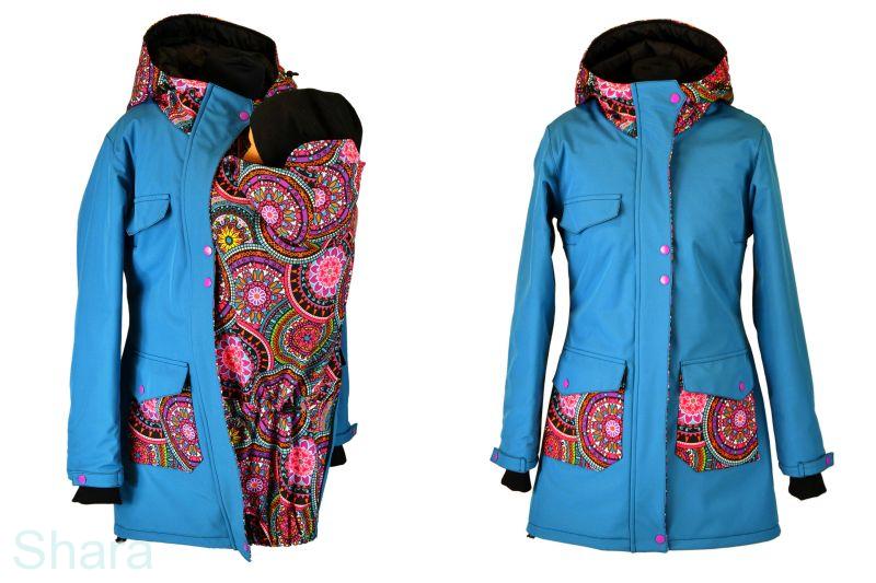 Soft.nosící kabá JARO/PODZIM-petolej/kaleidoskop-SKLADEM-L