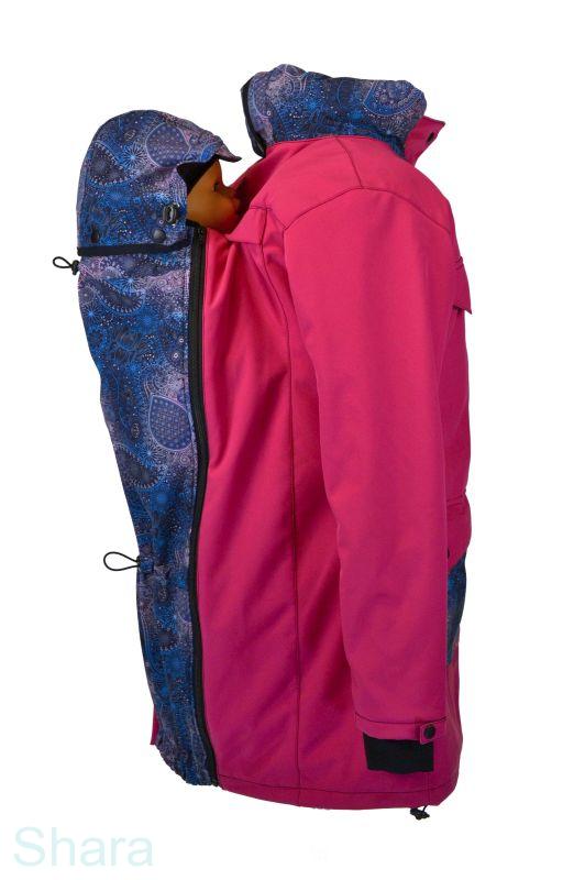 Softshel. kabát JARO/PODZIM pro ZADNÍ i přední nošení Změna malina na fuchsie- SKLADEM vel L 