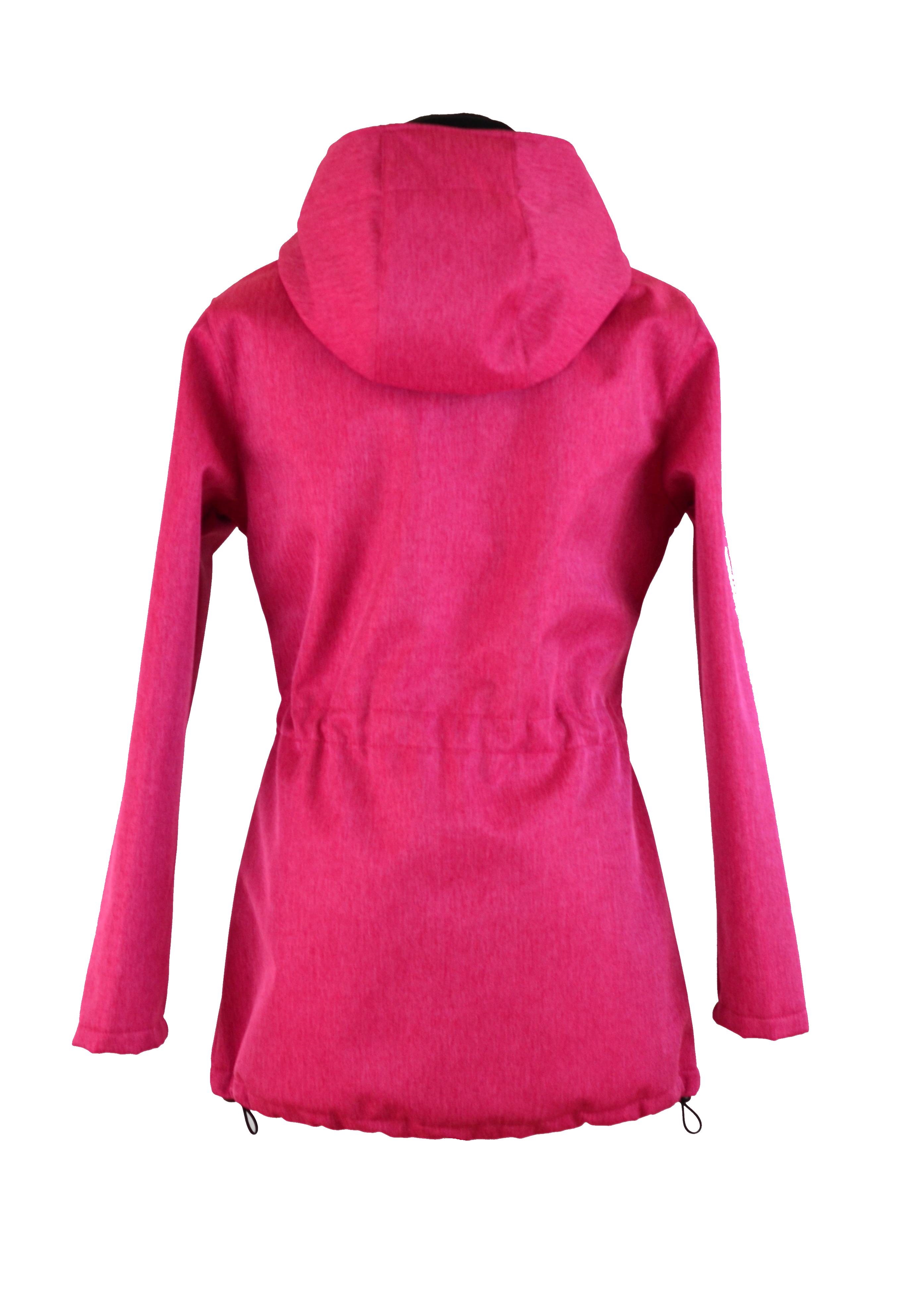 Softshellová parka JARO/PODZIM s krytím krku, přední nošení - rybí kost růžová SKLADEM vel. XL