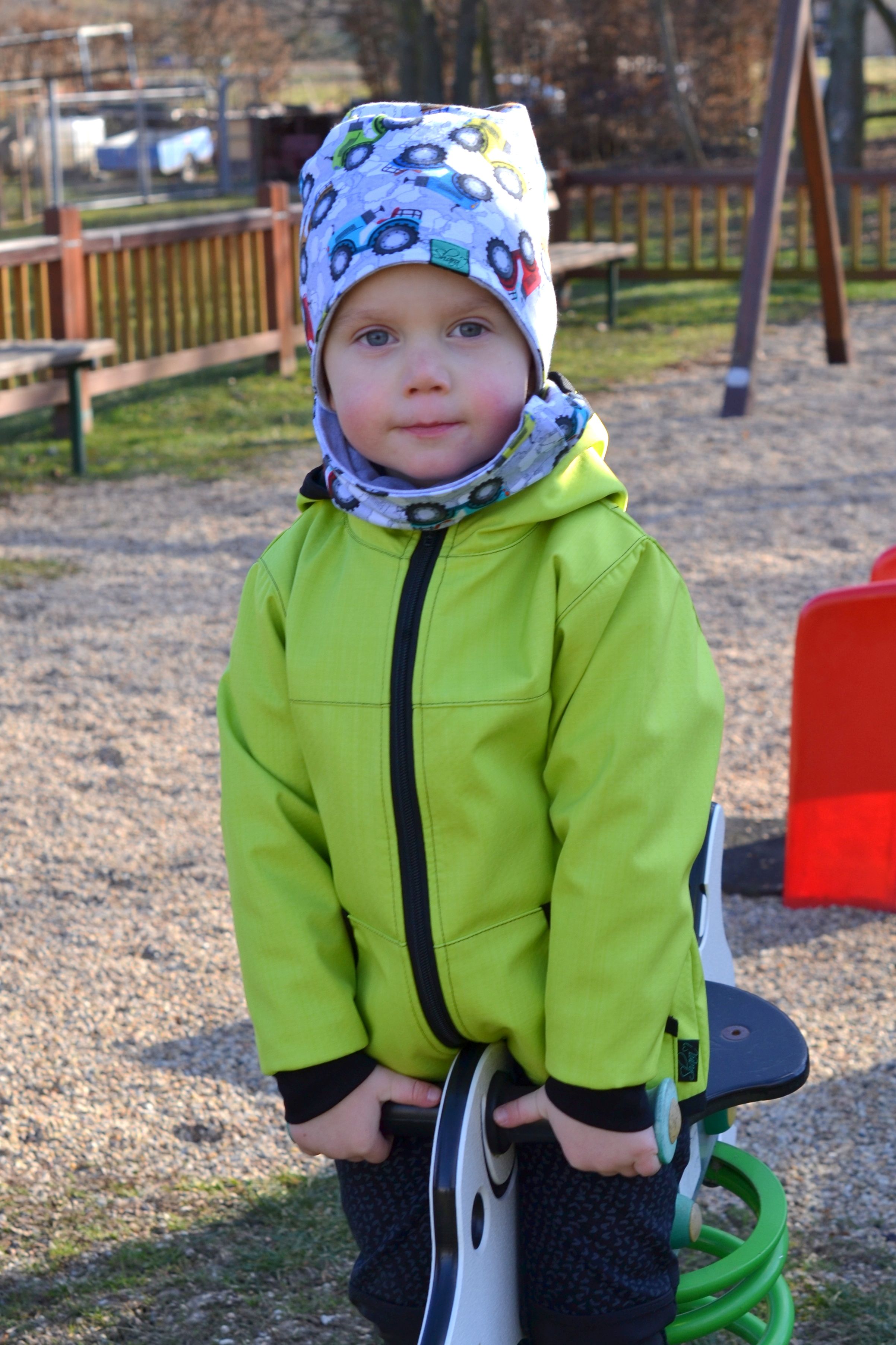Dětská bunda - bambusový softshell - limetka SKLADEM vel. 98