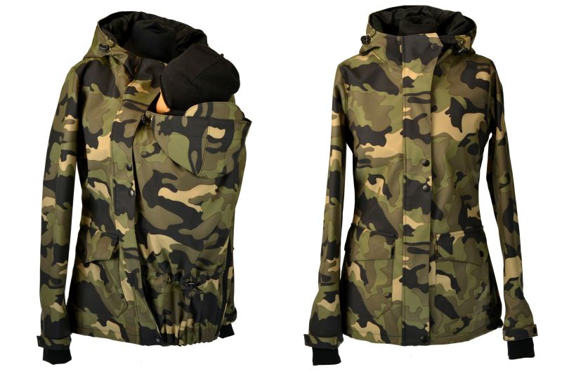 Softshellová bunda ZIMNÍ pro přední nošení - zelený maskáč SKLADEM vel. S
