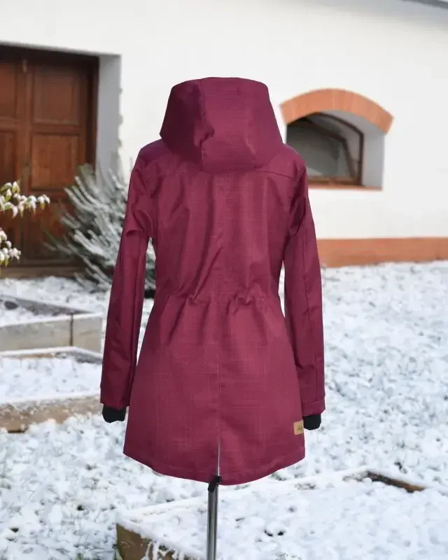 Softshellová nosící parka pro přední nošení - vyšší parametry JARO/PODZIM- vínová SKLADEM vel.XL