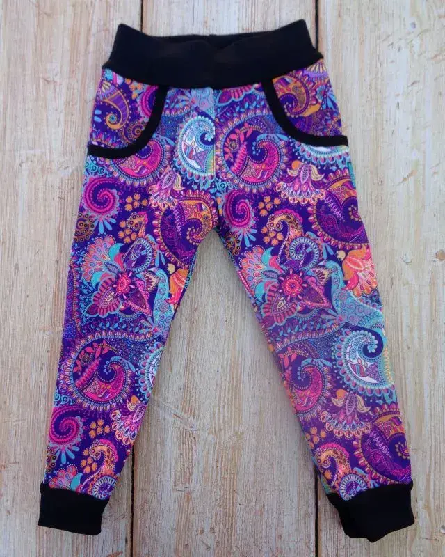 Dětské kalhoty softshellové  ornamenty SKLADEM vel.98