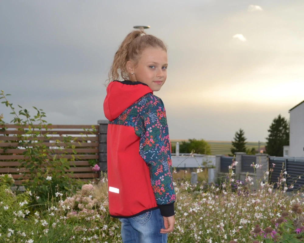 Softshellová bunda - červená/bobule SKLADEM vel.104