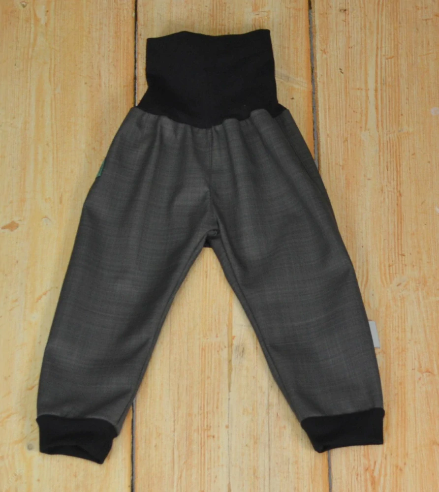 Dětské kalhoty softshell JARNÍ vyšší parametry-tm.šedá SKLADEM vel.80