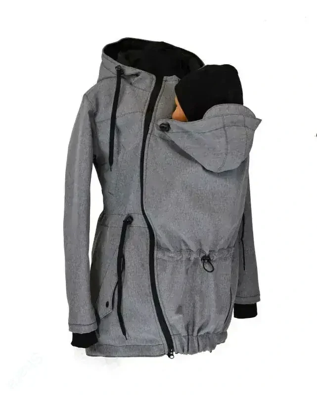 Softshellová nosící parka pro přední nošení - šedá žíhaná SKLADEM vel.XL