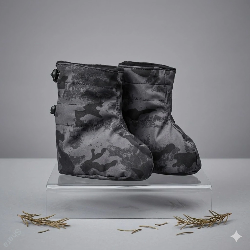 Softshellové "barefoot" - šedý maskáč