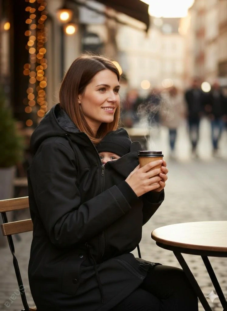 Softshellová nosící parka JARO/PODZIM - černá s barevnými druky SKLADEM vel.L