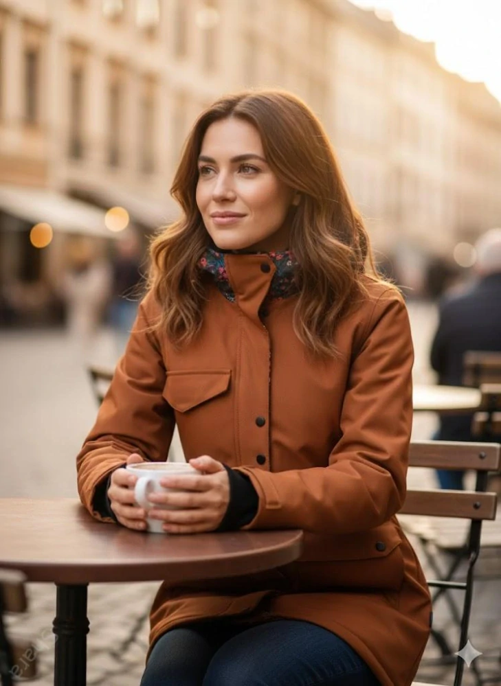 Softshellový kabát - karamel/bobule