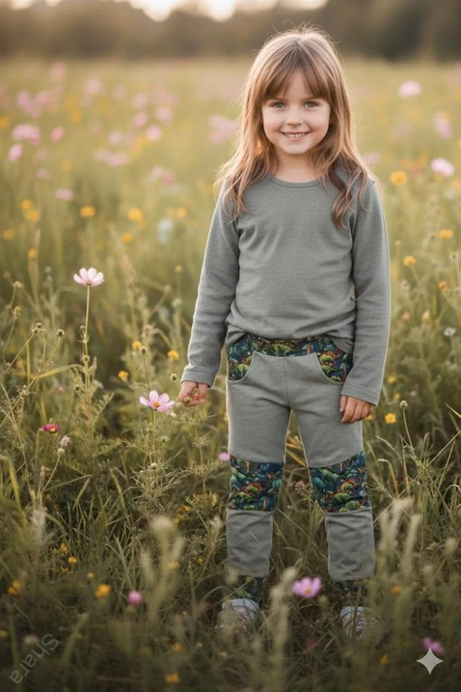 Dětské tepláky Shara -šedá/dino