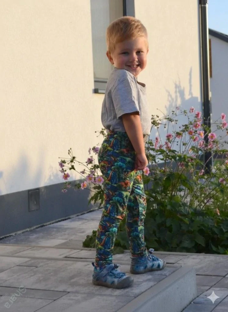 Dětské teplejší legíny Shara -dino