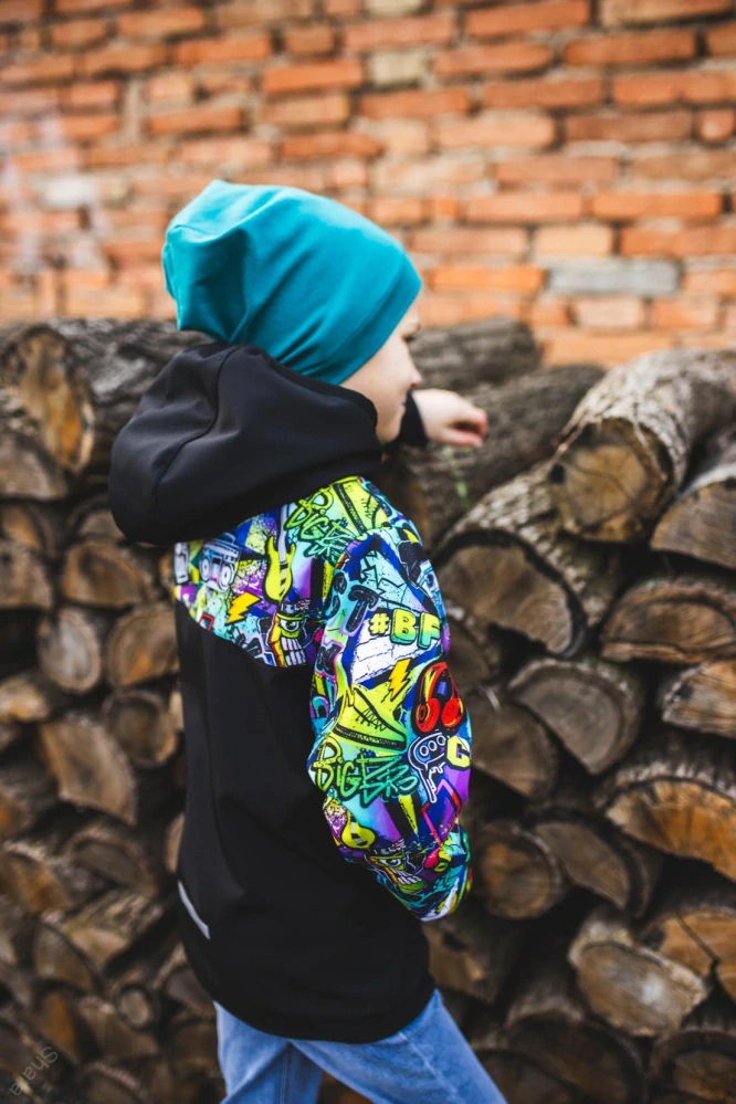 Softshellová bunda - černá/Skate