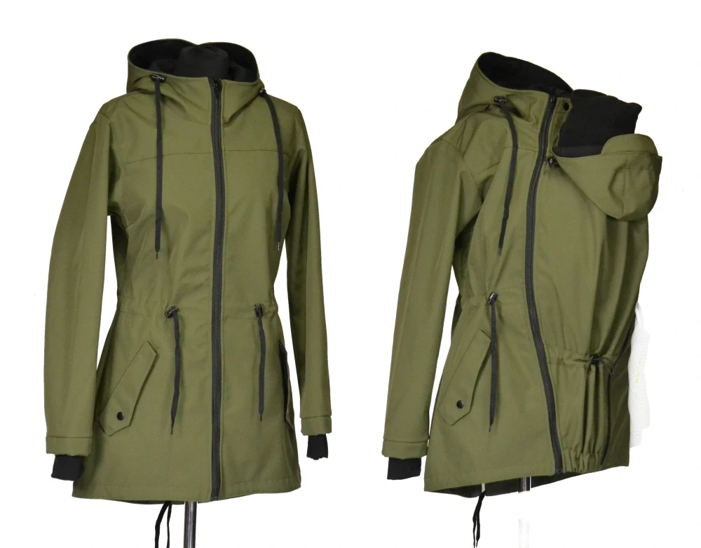 Softshellová nosící parka pro přední nošení - oliva SKLADEM vel.XL