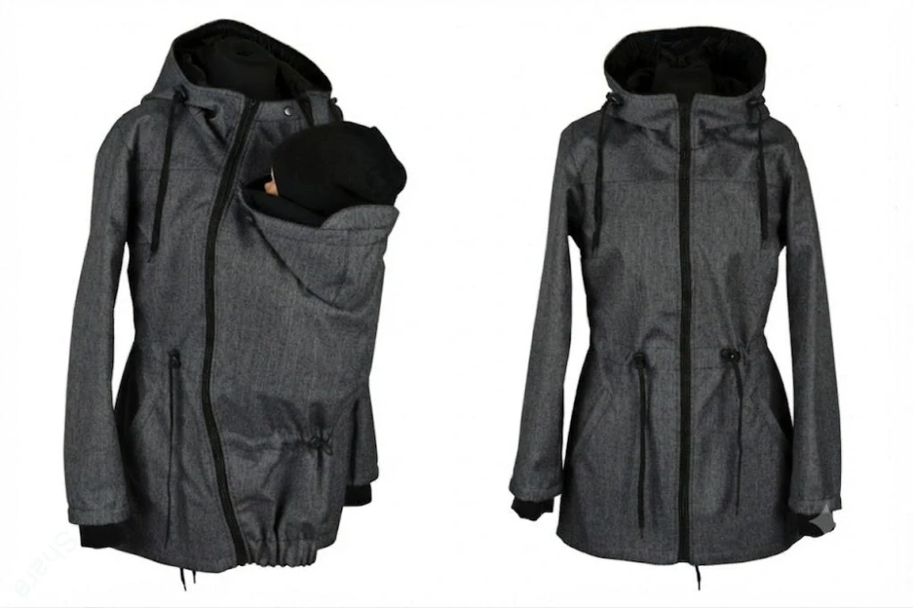 Softshellová nosící parka pro přední nošení VYŠŠÍ PARAMETRY šedá