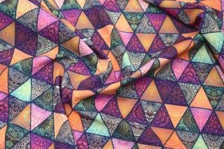 Softshellový kabátek - fuchsie/mandalové trojúhelníčky