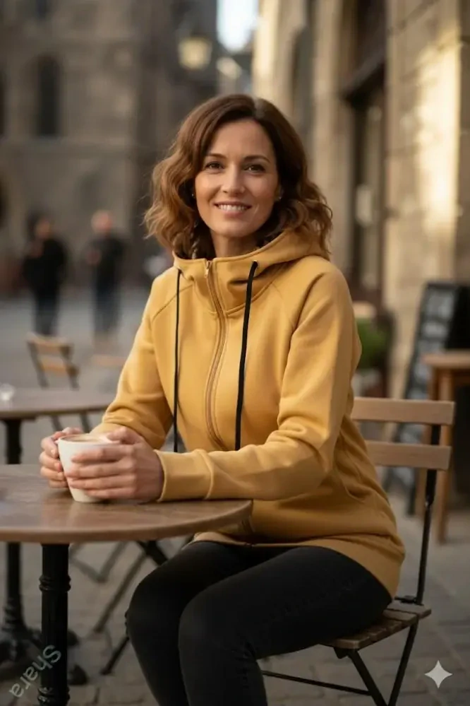 Nosící mikina - písková/růže na černé SKLADEM vel.M