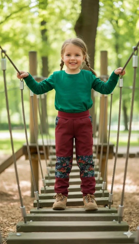 Dětské kalhoty softshellové - vínové/bobule