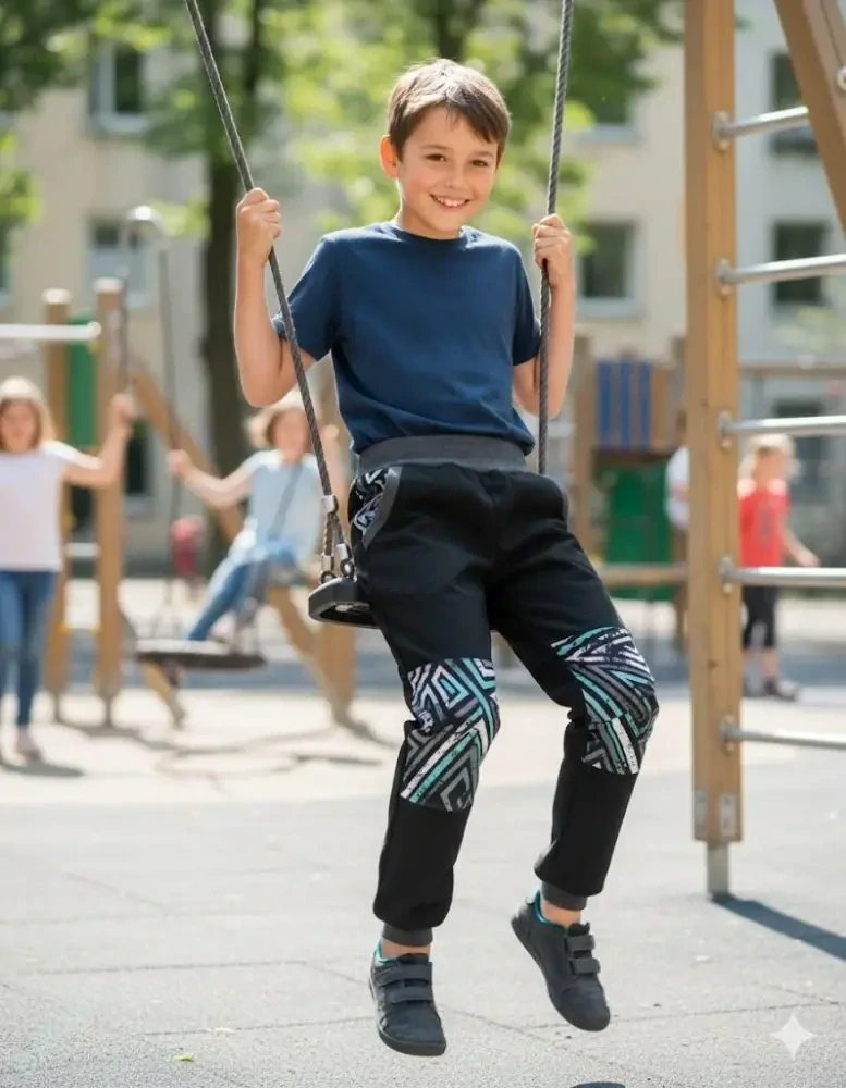 Dětské kalhoty softshellové - černá/grafity/šedá v pase