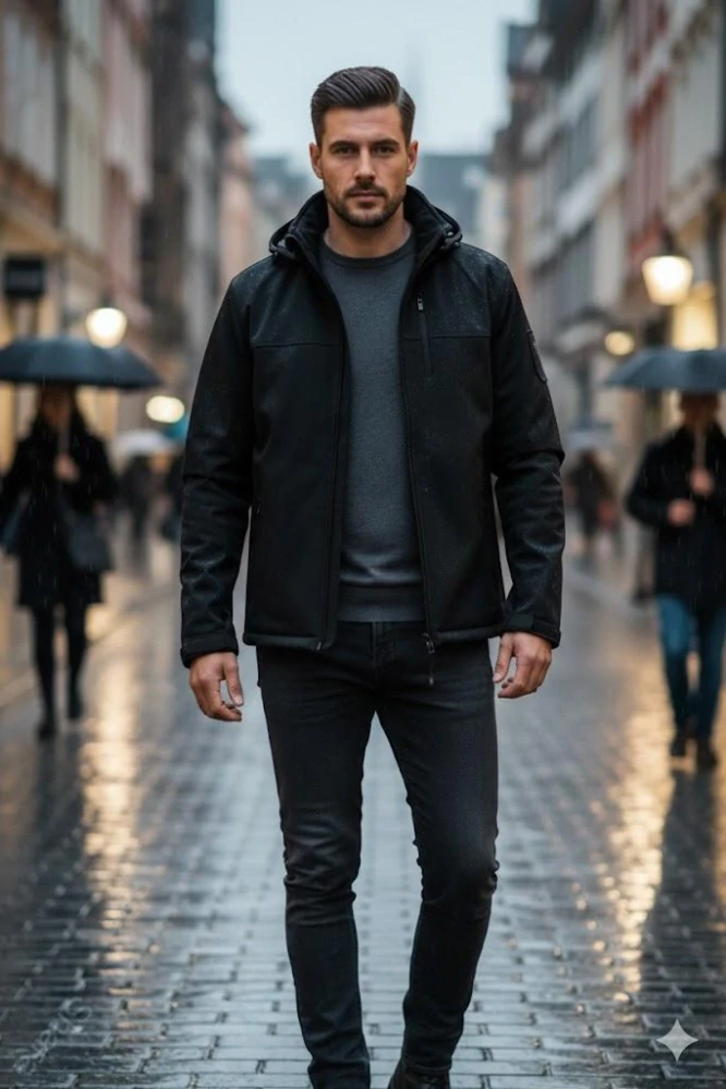 Pánská softshellová bunda - černá