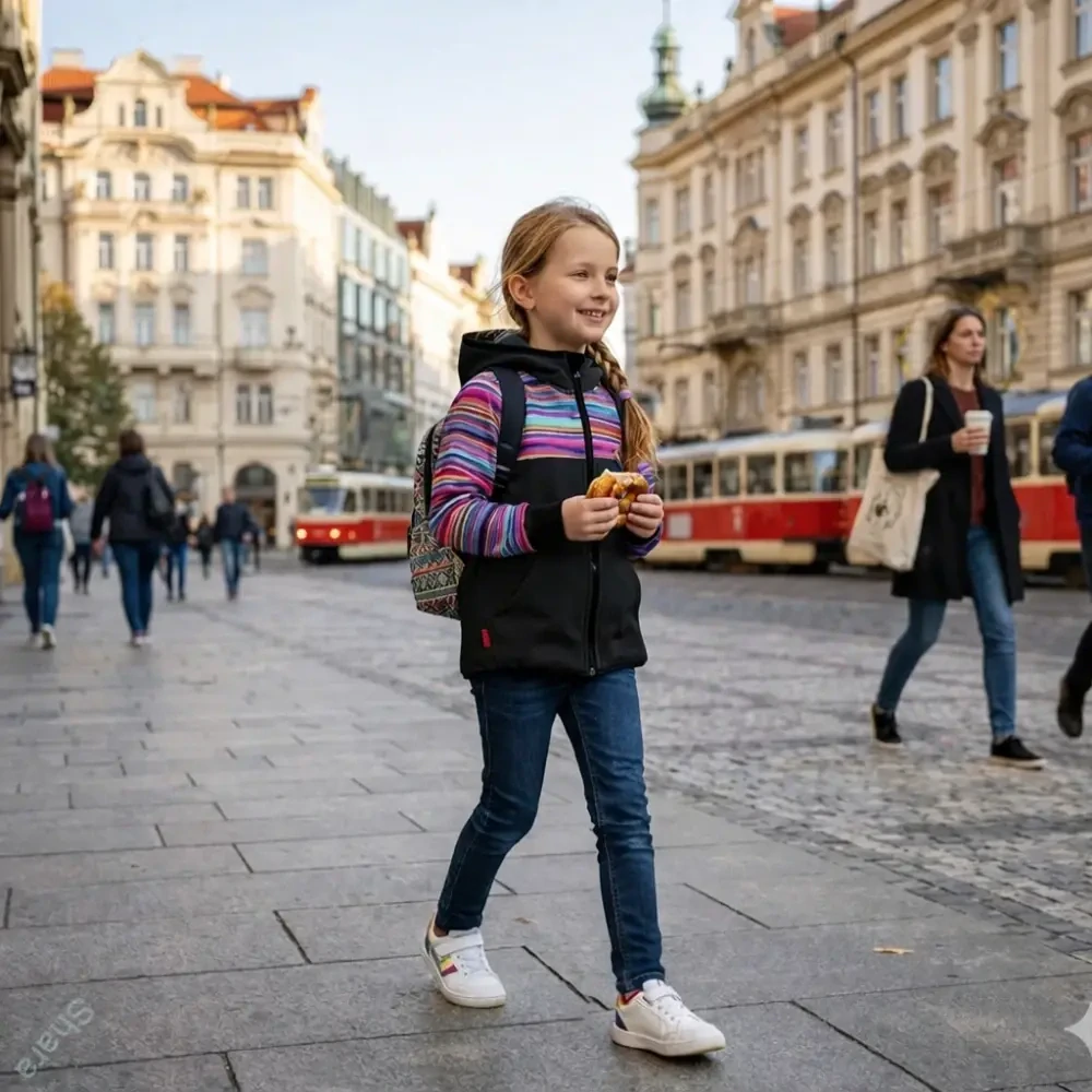 Softshellová bunda - černá/vlnky SKLADEM vel.98