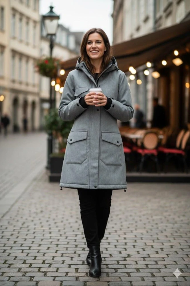 Softshellový kabát - šedý žíhaný/graffiti patka