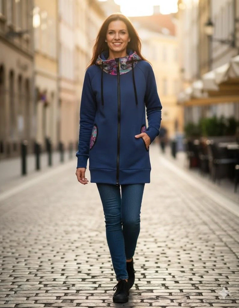 Mikina - tmavě modrá/ornamenty