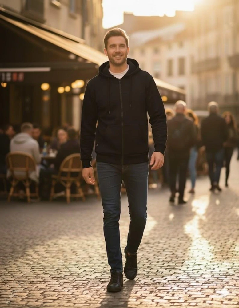 Pánská mikina přední nošení - černá 