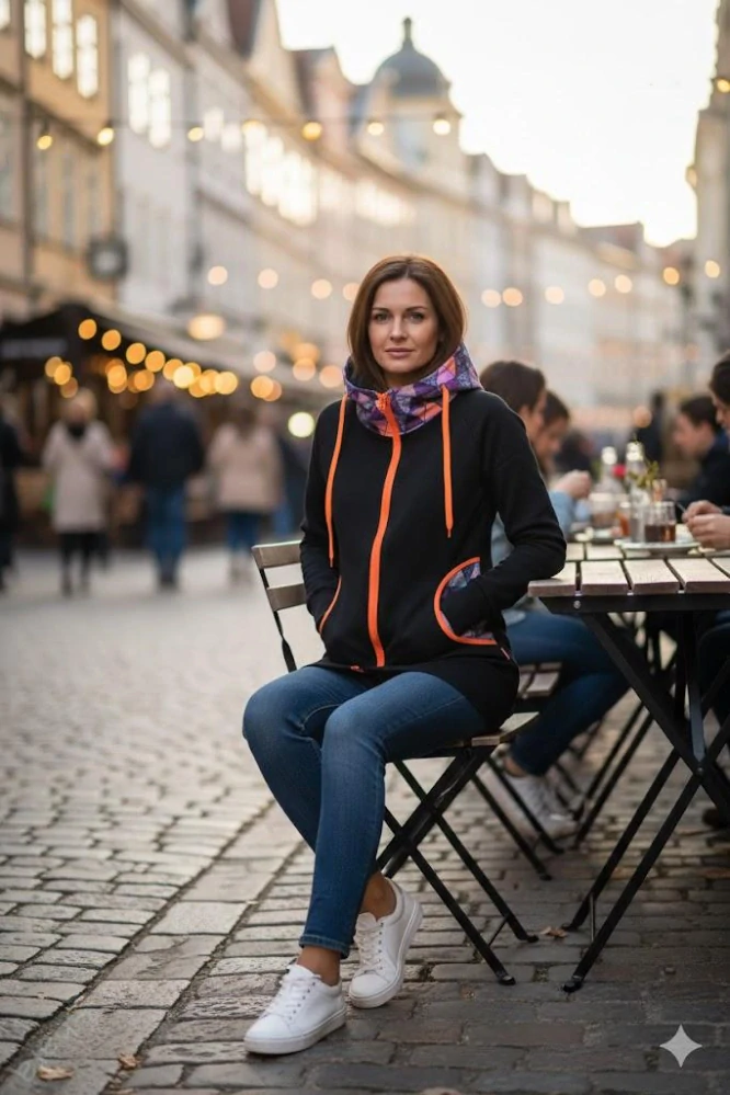 Mikina - černá /mandalové trojúhelníky