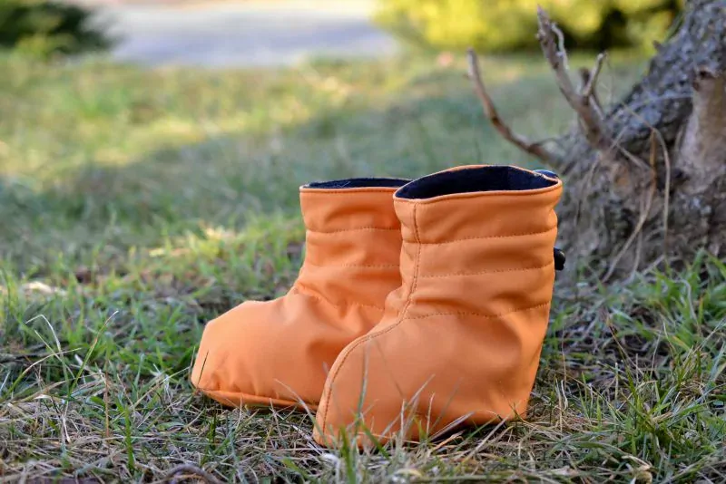 Softshellové capáčky Shara - medová/změna rybí kost slunečnice SKLADEM vel.S
