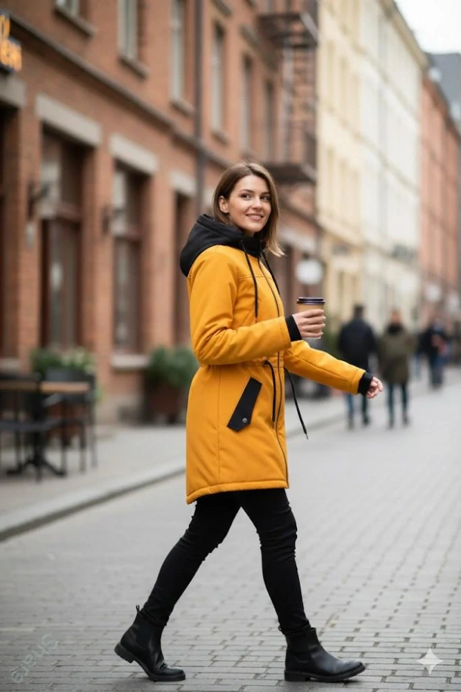 Softshellová parka - med/černá 