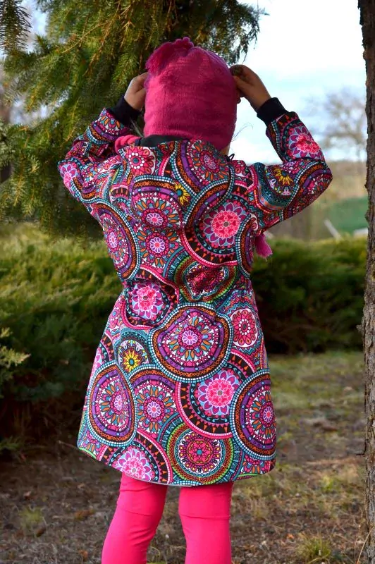 Softshellový kabátek - kaleidoskop