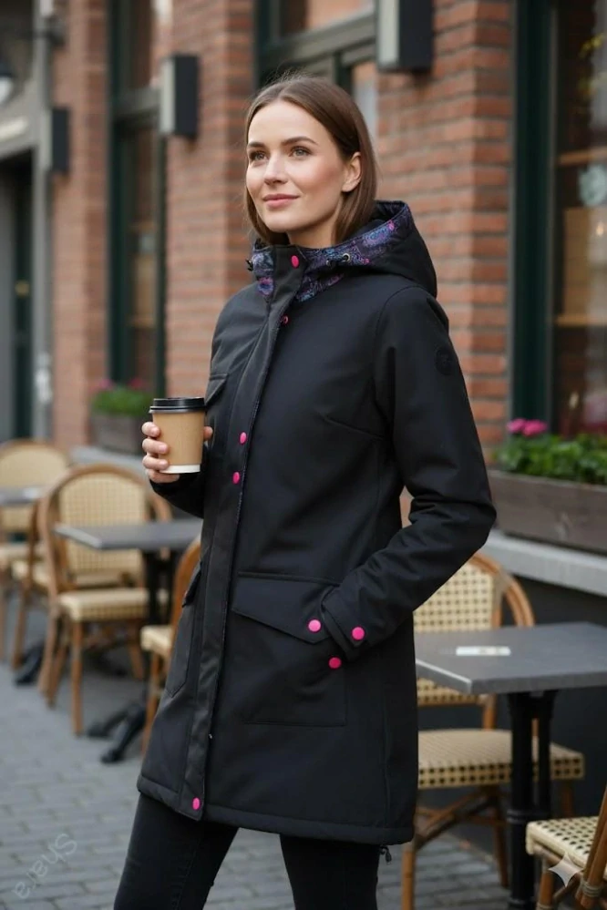 Softshellový kabát - černá/lapače snů