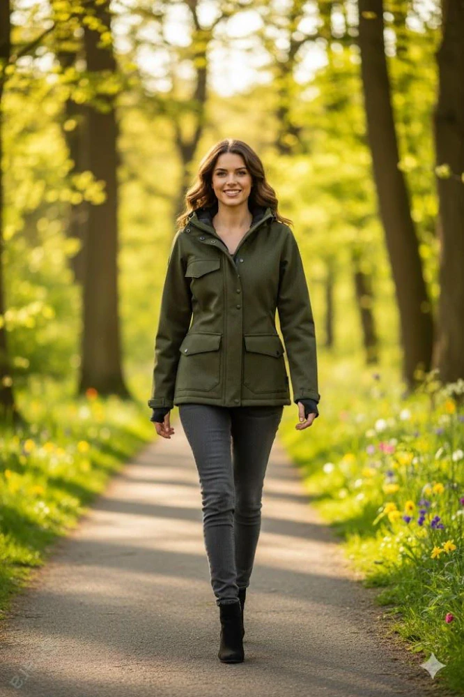 Soft.ZIMNÍ bunda nosící +MAXI TĚHOTENSKÁ vsadka- khaki žíhaná/černá-SKLADEM vel. XXS