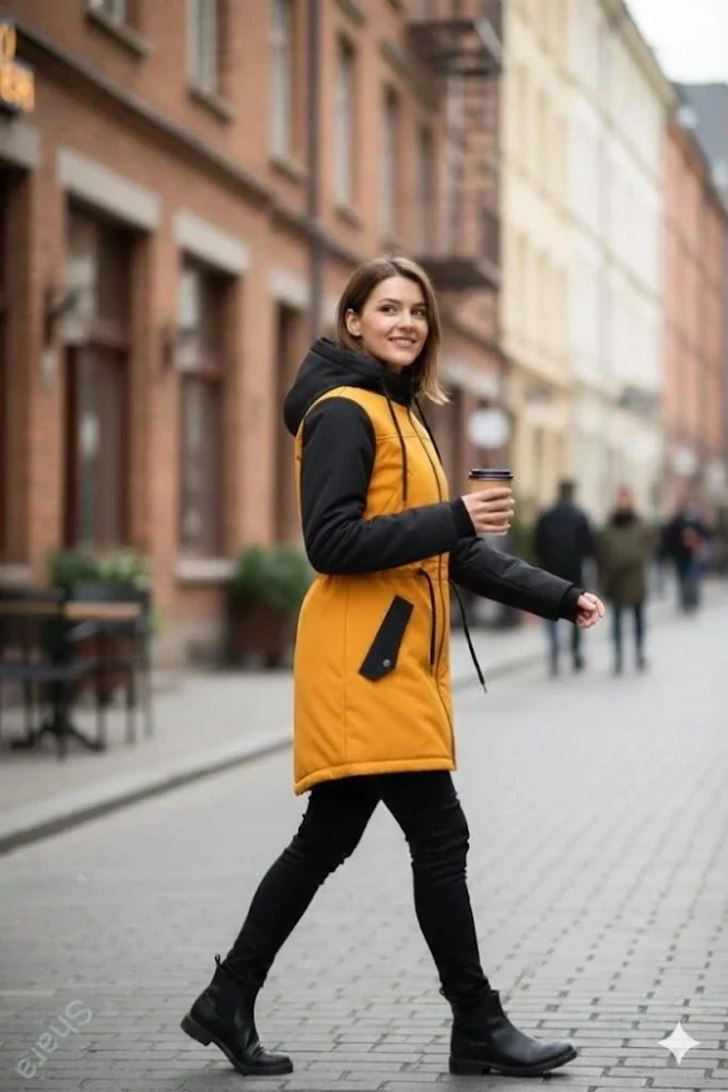 Softshellová parka - med/černá 