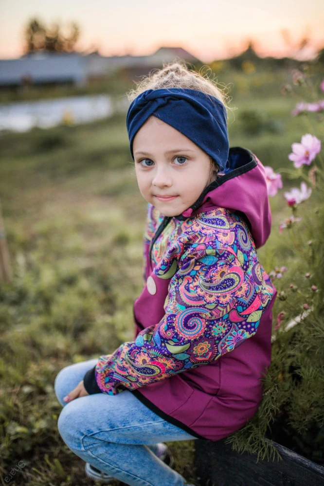 Softshellová bunda - fuchsie/kašmír-SKLADEM-vel.104