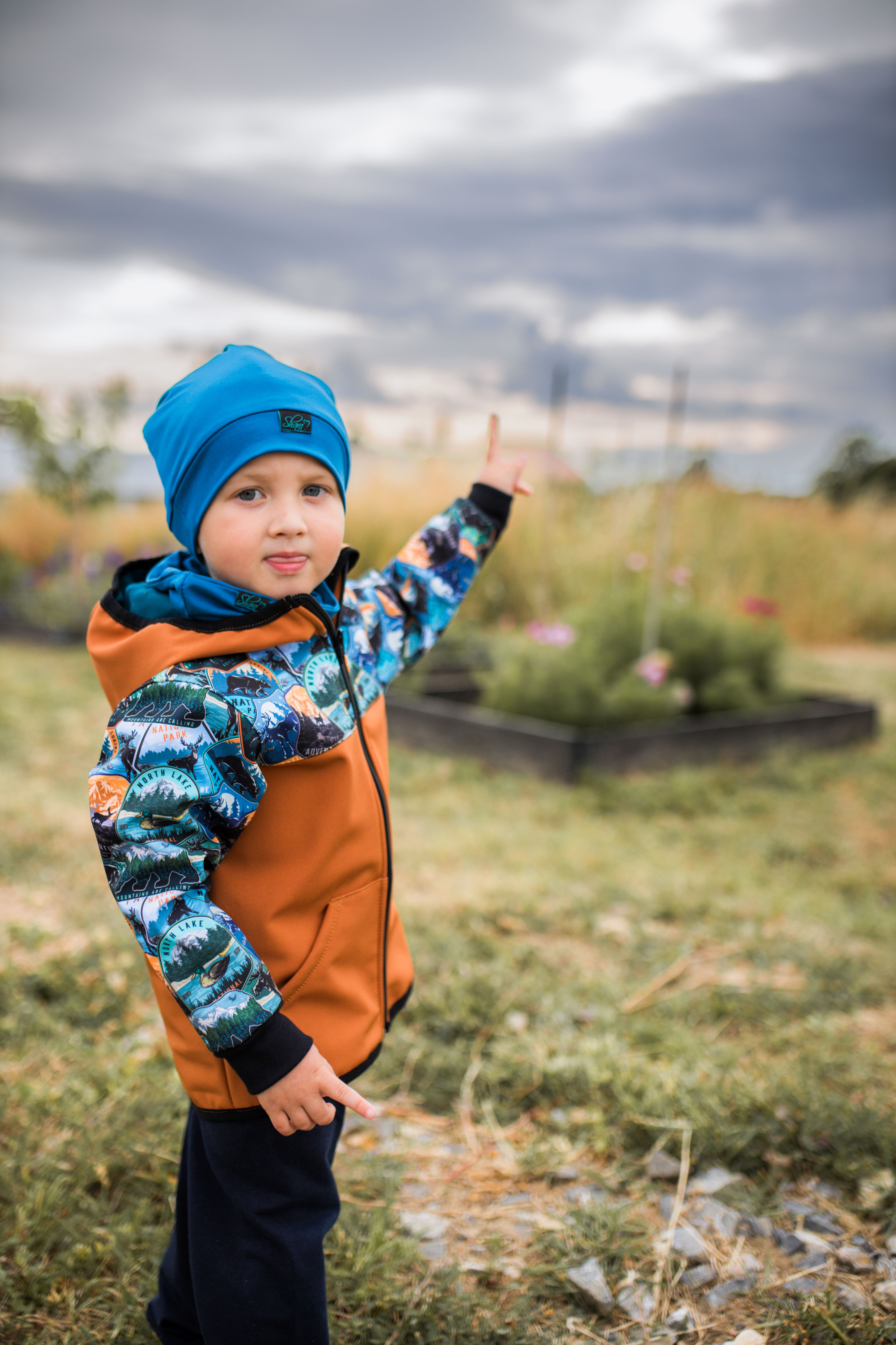 Softshellová bunda - karamel /horská zvířátka SKLADEM vel.92