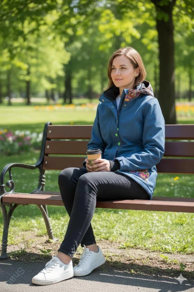 Softshellová bunda JARO/PODZIM pro přední nošení - modrá žíh./kašmír SKLADEM vel. XXS