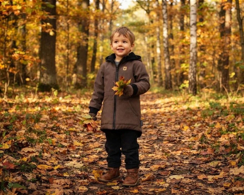 Softshellová parka - hnědá žíhaná