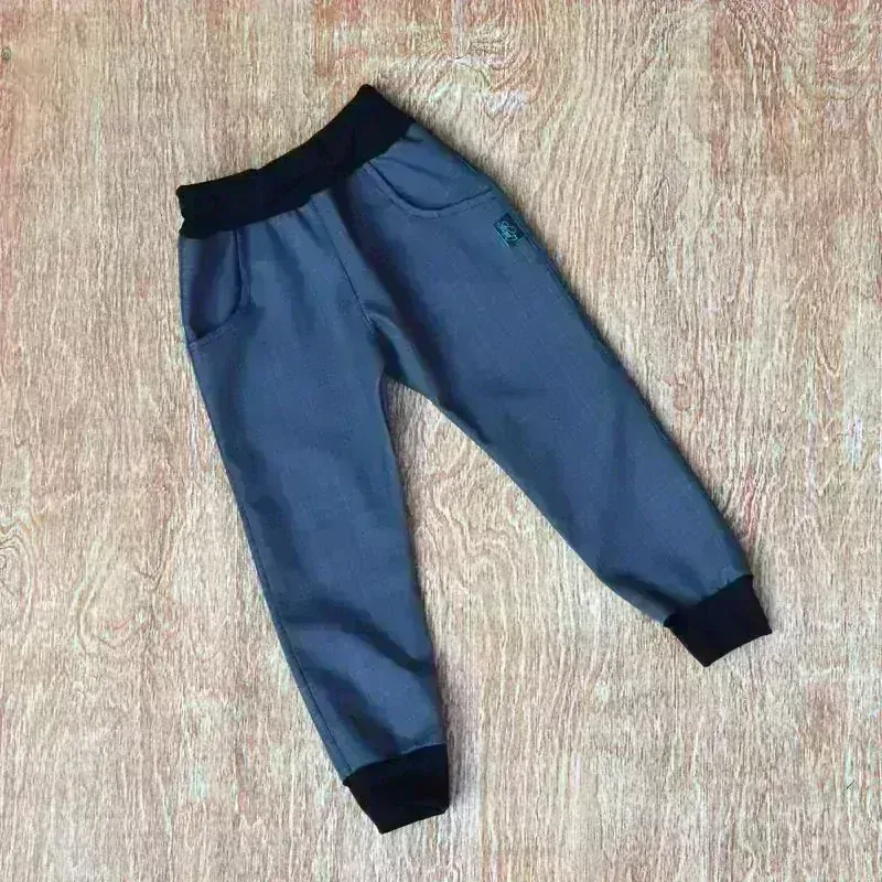 Dětské kalhoty softshell vyšší parametry-tm.šedá SKLADEM 3 ks vel. 110