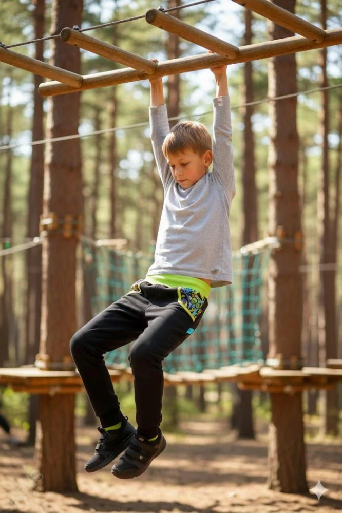 Dětské kalhoty softshellové černá/skate/neon