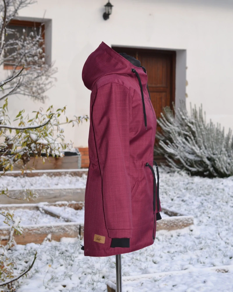 Parka VYŠŠÍ PARAMETRY softshell jarní - vínová