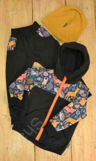 Dětský softshellový set- černá/zvířádka