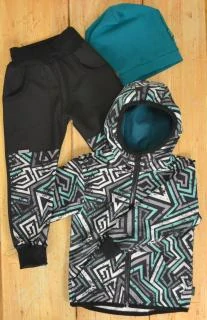 Dětský softshellový set- černá/vesmír