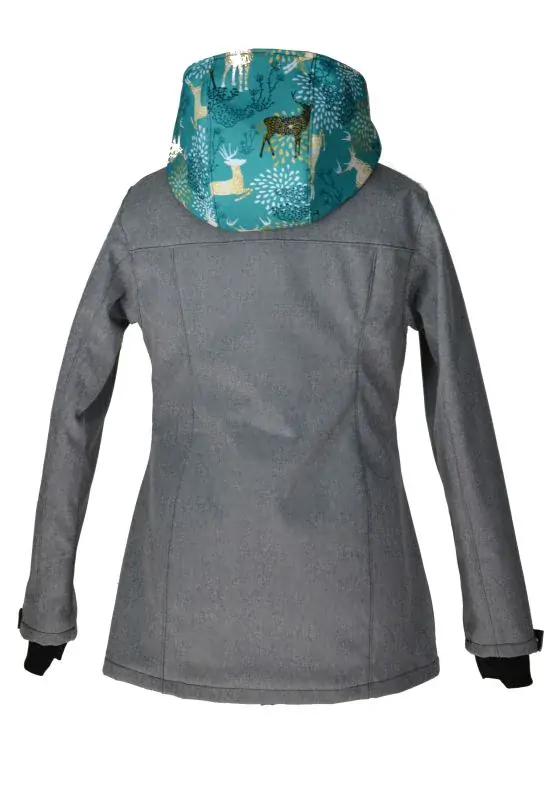 Softshellová bunda - šedá žíhaná/jeleni