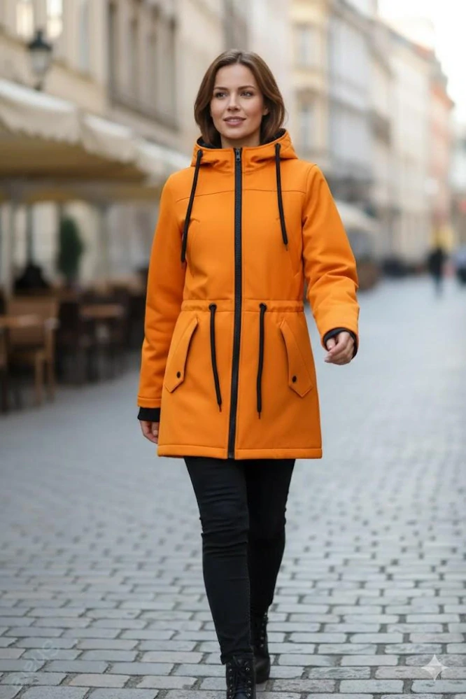 Softshellová nosící parka pro přední nošení - medová
