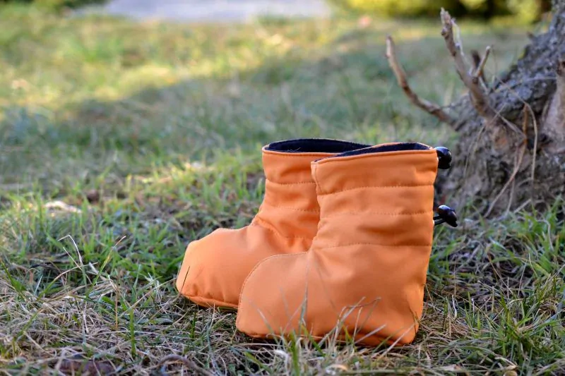Softshellové capáčky Shara - medová/změna rybí kost slunečnice SKLADEM vel.S